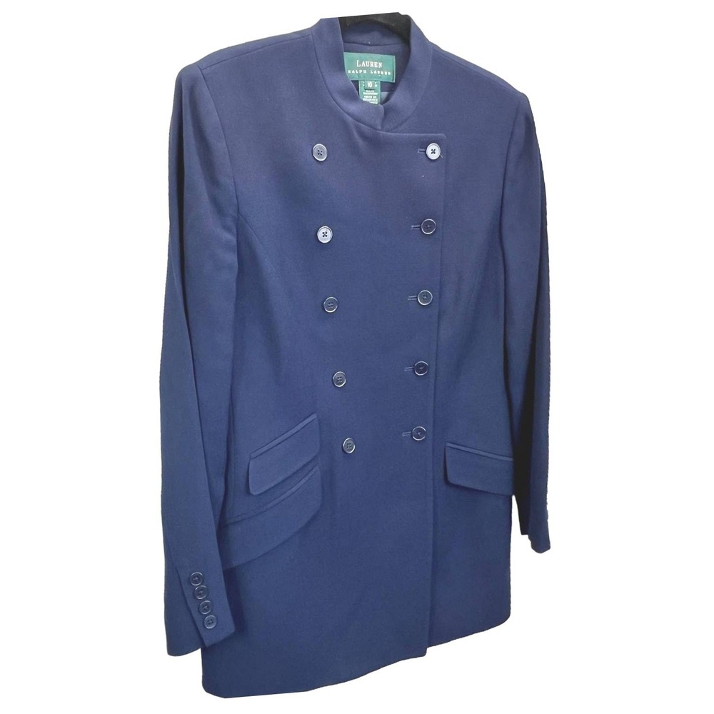 Lauren Ralph Lauren Blazer Outerwear Double Breasted Wool‎ Blend Navy Blue 10 - Picture 4 of 10